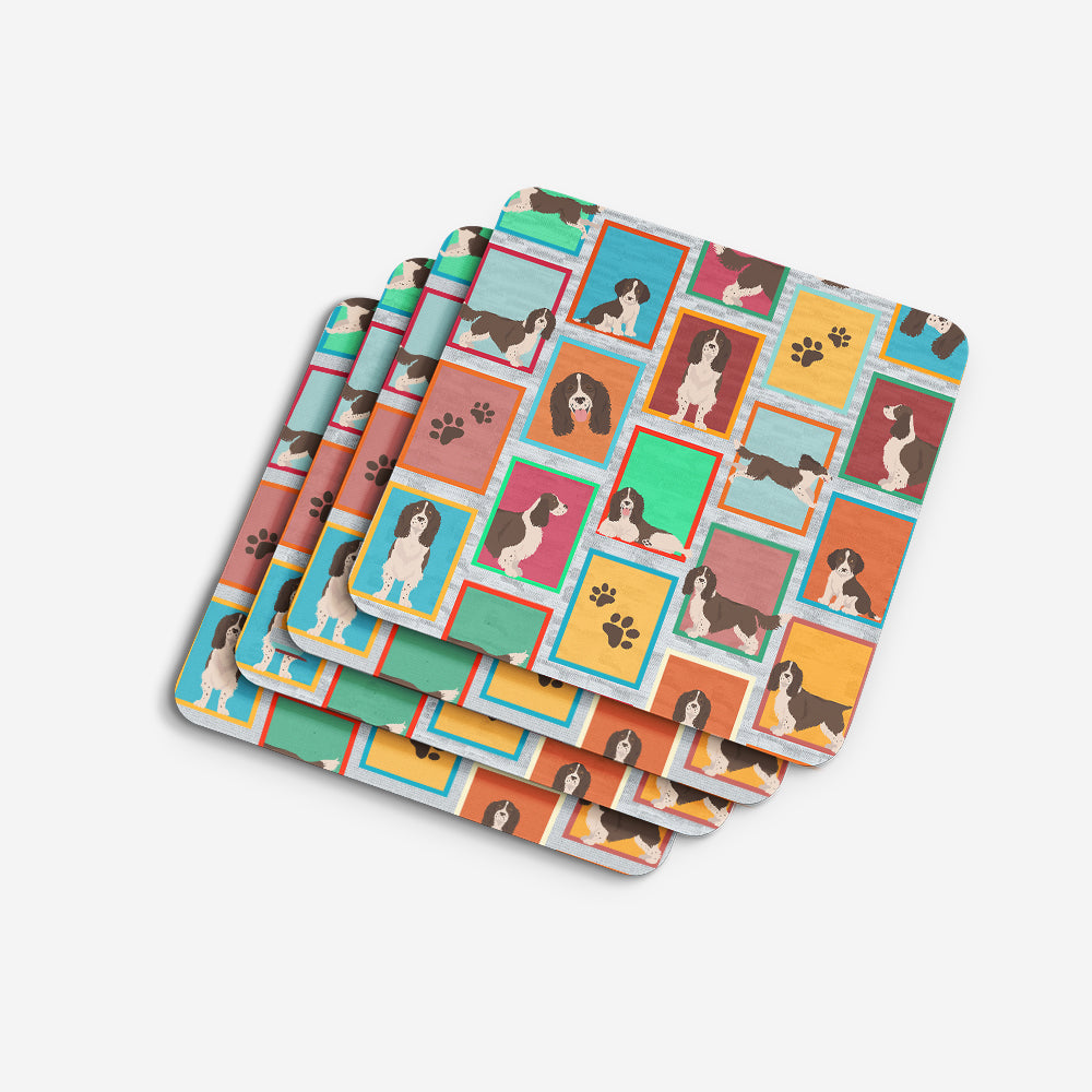 Lots of Liver English Springer Spaniel Foam Coasters Set of 4 Cup Coasters for Indoor Outdoor, Tabletop Protection, Anti Slip, Mouse pad Material