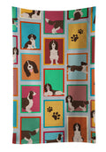 Lots of Liver English Springer Spaniel Kitchen Towel Velour Plush Front and Cotton Loop Back Machine Washable