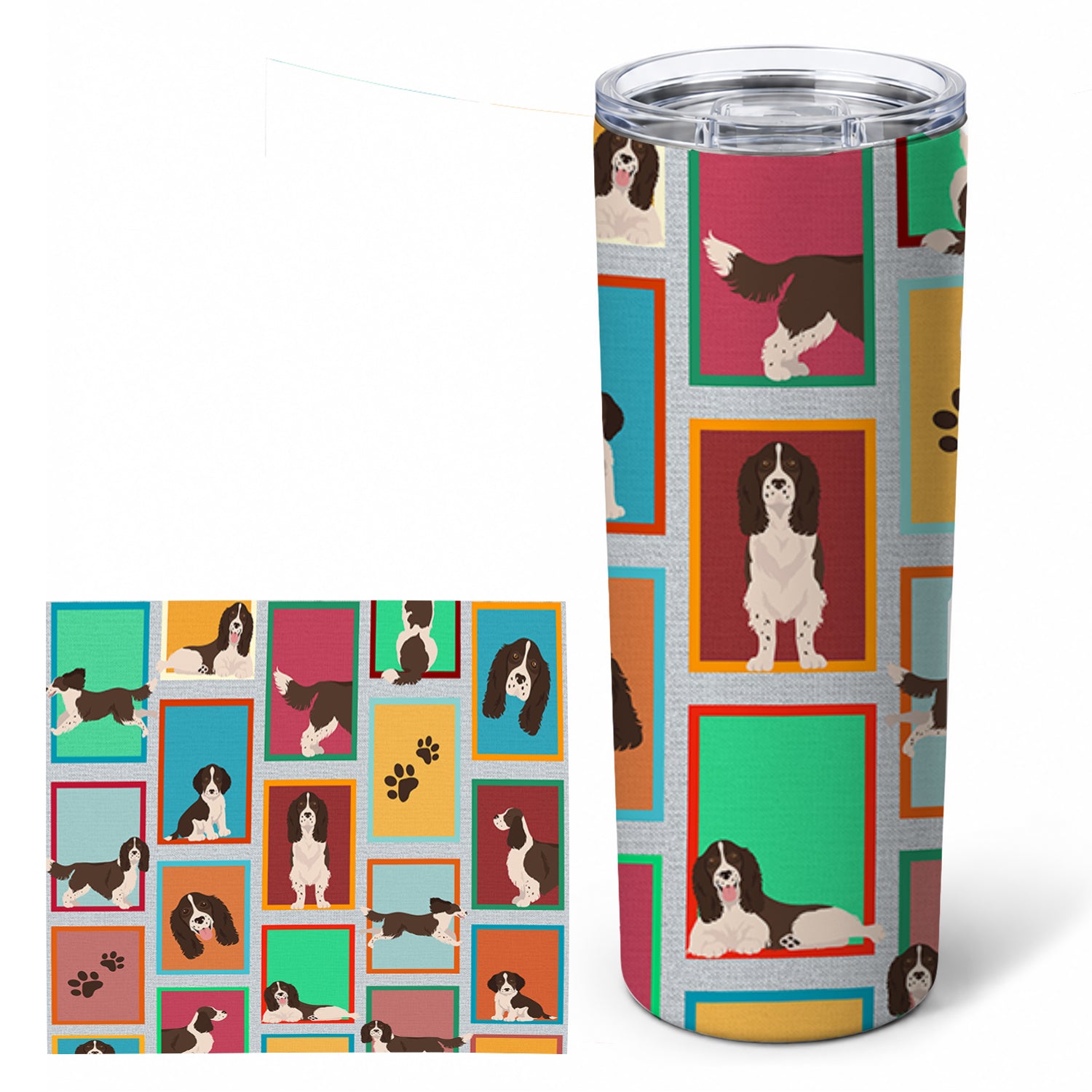Lots of Liver English Springer Spaniel Stainless Steel Skinny Tumbler 20 oz Vacuum Double Walled Reusable Insulated Travel Cup