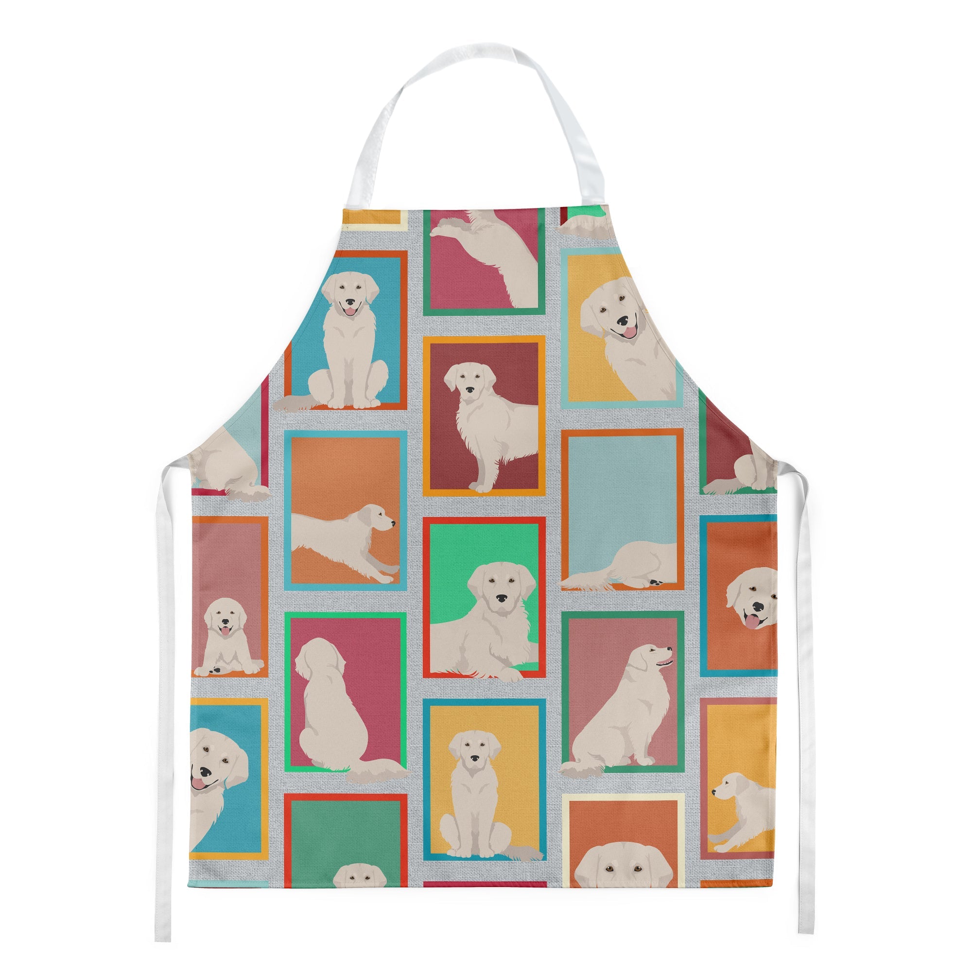 Lots of Cream Golden Retriever Apron Cooking Kitchen Server Baking Crafts Gardening for Adult Women Men, Unisex, Large, Multicolor