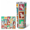Lots of Cream Golden Retriever Stainless Steel Skinny Tumbler 20 oz Vacuum Double Walled Reusable Insulated Travel Cup