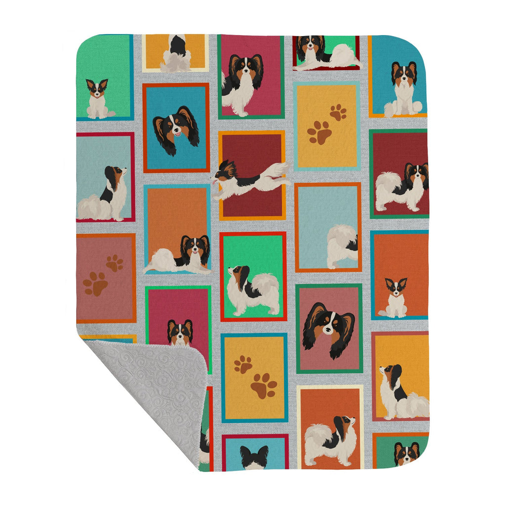 Lots of Tricolor Papillon Quilted Blanket 50x60 Artwork Pattern Quilted Throw Blanket for Bed, Couch, Sofa, Soft and Lightweight