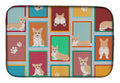 Lots of Fawn Pembroke Corgi Dish Drying Mat Absorbent Dish Drying Mat Pad for Kitchen Counter Dish Drainer Mat for Countertop, 14 x 21", Multicolor