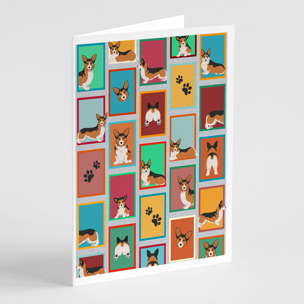 Lots of Sable Pembroke Corgi Greeting Cards Pack of 8 Blank Cards with Envelopes Whimsical A7 Size 5x7