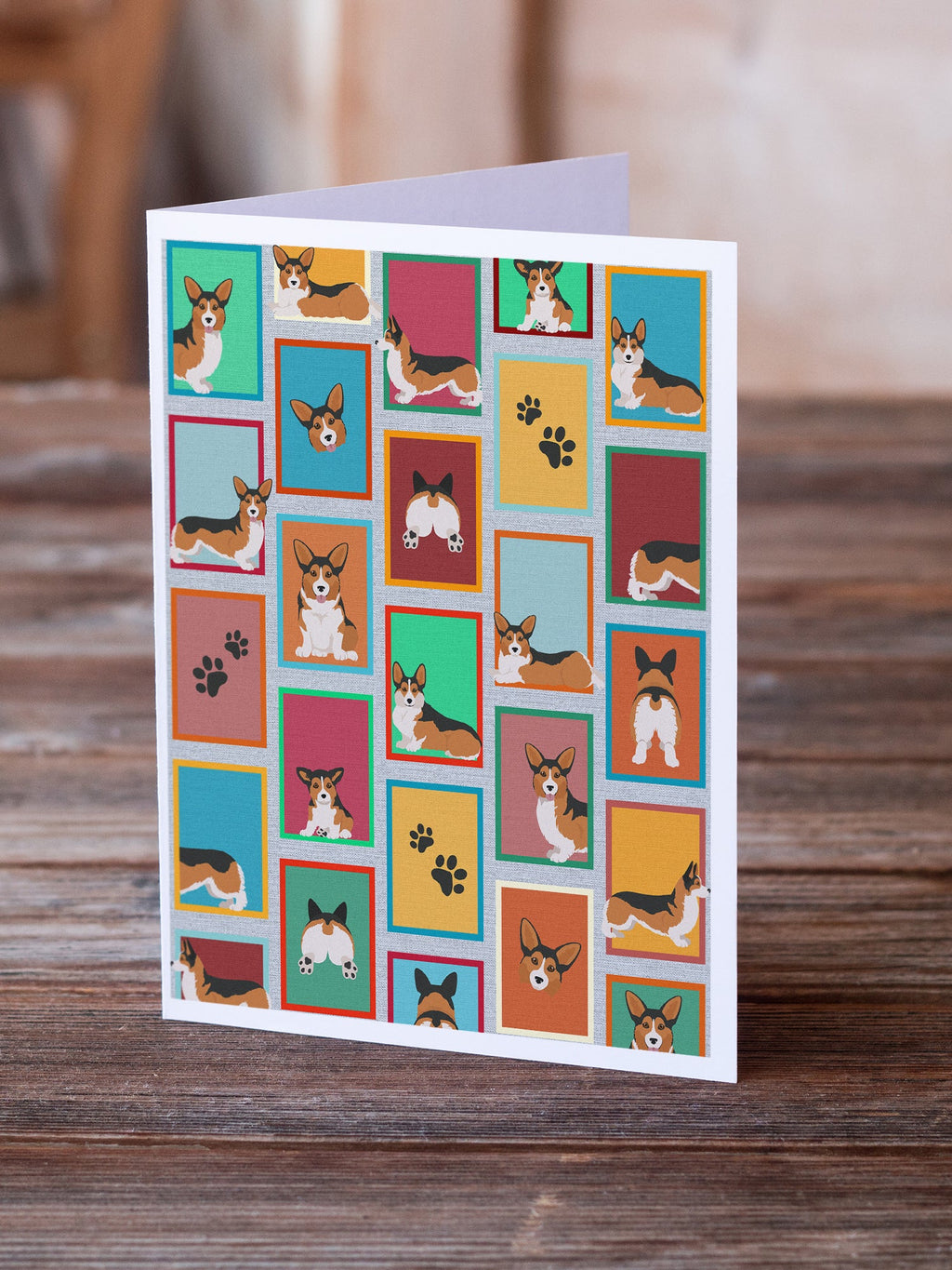 Lots of Sable Pembroke Corgi Greeting Cards Pack of 8 Blank Cards with Envelopes Whimsical A7 Size 5x7