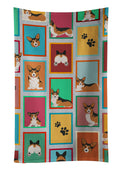Lots of Sable Pembroke Corgi Kitchen Towel Velour Plush Front and Cotton Loop Back Machine Washable
