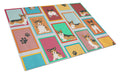 Lots of Sable Pembroke Corgi Cutting Board Tempered Glass Kitchen Cutting Surface, Heat Resistant Chopping, Non-Slip Feet, Food Prep & Serving