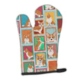 Lots of Red Cardigan Corgi Oven Mitt Heat Resistant Thick Oven Mitt for Hot Pans and Oven, Kitchen Mitt Protect Hands, Cooking Baking Glove