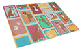 Lots of Flashy Fawn Boxer Cutting Board Tempered Glass Kitchen Cutting Surface, Heat Resistant Chopping, Non-Slip Feet, Food Prep & Serving