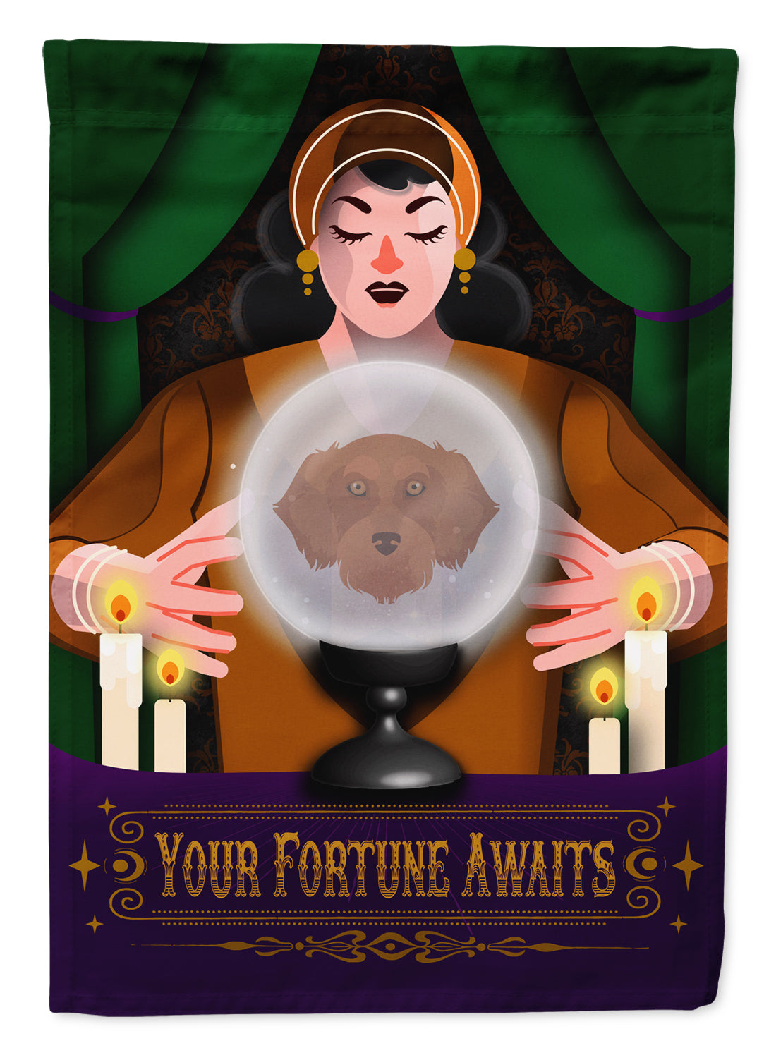 Wirehair Dachshund Halloween Garden Flag Mailbox Decorative Yard Banner Outside Patio Artwork for Flower Beds, Garden Size, Multicolor