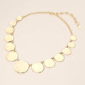 Hammered Metal Disc Link Chain Necklace
