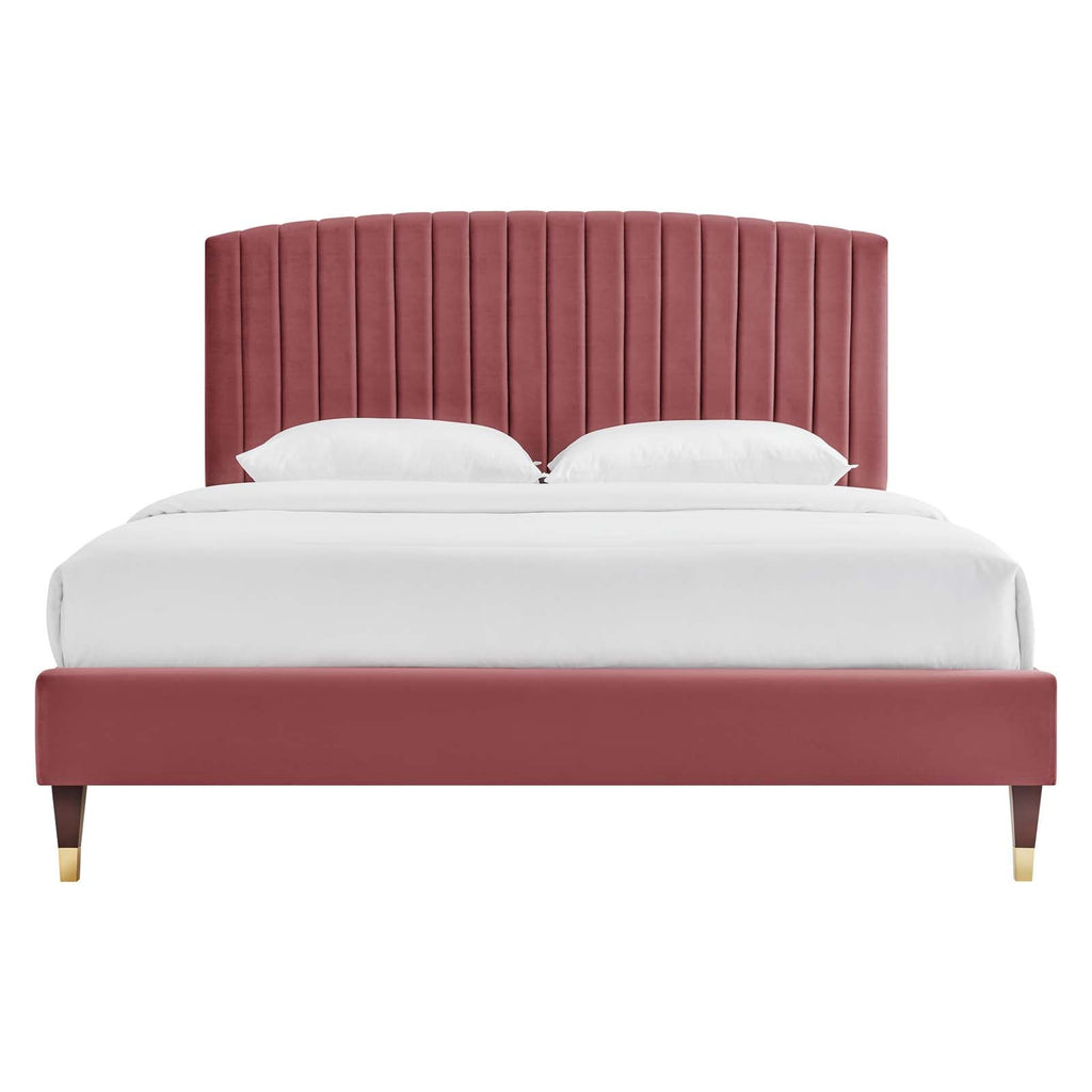 Alessi Performance Velvet Queen Platform Bed by Modway