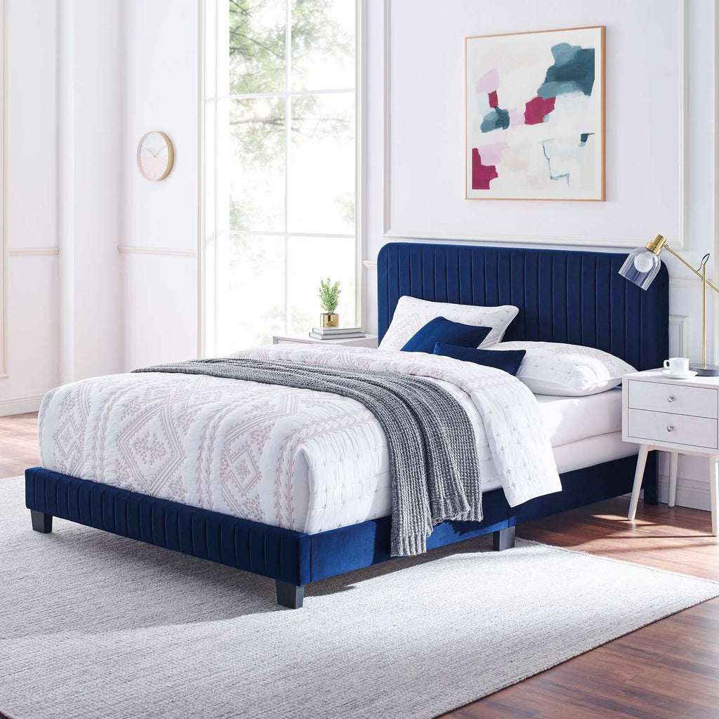 Celine Channel Tufted Performance Velvet King Bed by Modway