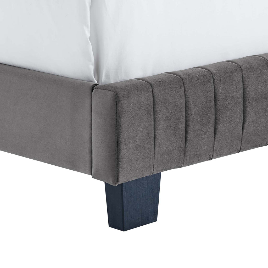 Celine Channel Tufted Performance Velvet Queen Bed by Modway