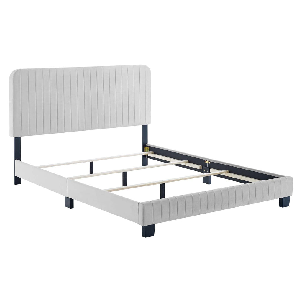 Celine Channel Tufted Performance Velvet Queen Bed by Modway