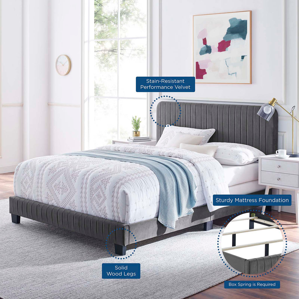 Celine Channel Tufted Performance Velvet Full Bed by Modway
