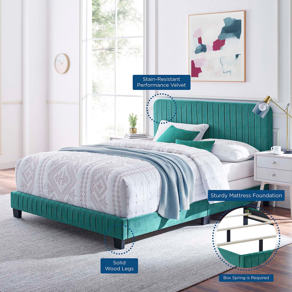 Celine Channel Tufted Performance Velvet Full Bed by Modway