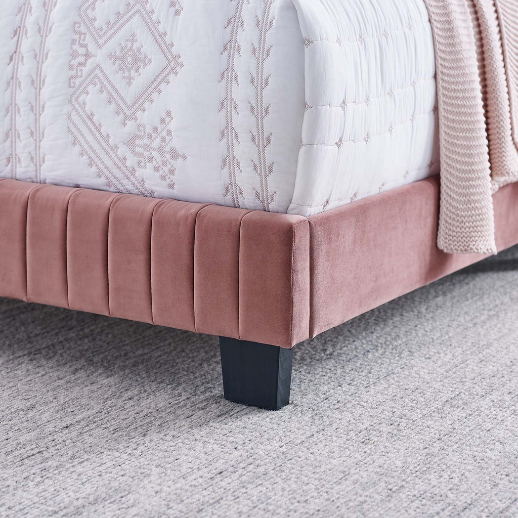 Celine Channel Tufted Performance Velvet Twin Bed by Modway