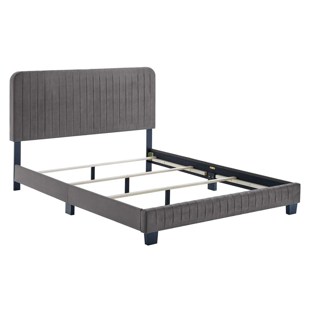 Celine Channel Tufted Performance Velvet Twin Bed by Modway