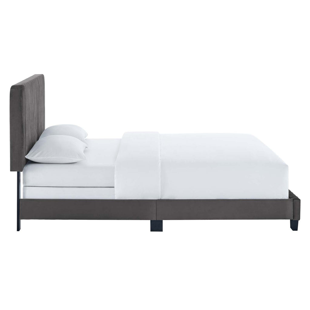 Celine Channel Tufted Performance Velvet Twin Bed by Modway
