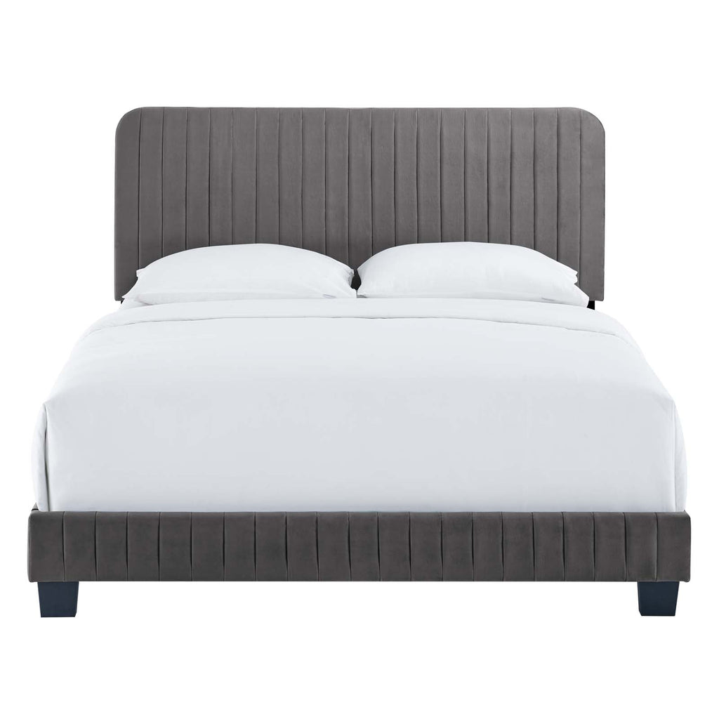 Celine Channel Tufted Performance Velvet Twin Bed by Modway