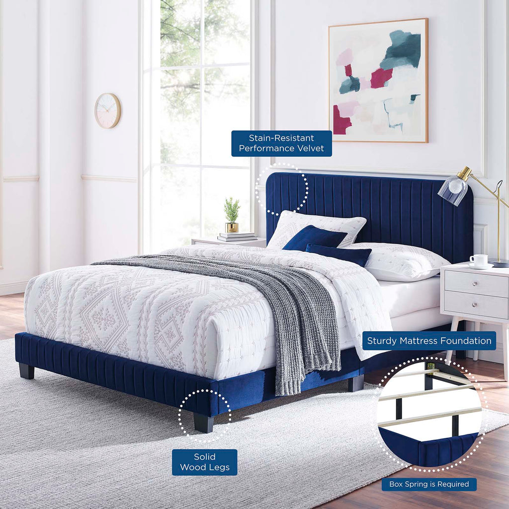 Celine Channel Tufted Performance Velvet Twin Bed by Modway