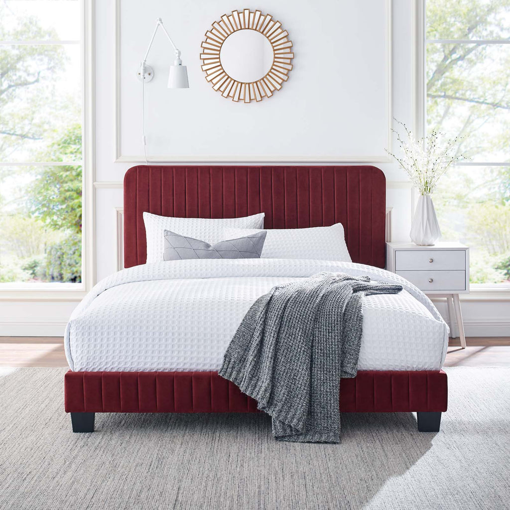 Celine Channel Tufted Performance Velvet King Platform Bed by Modway