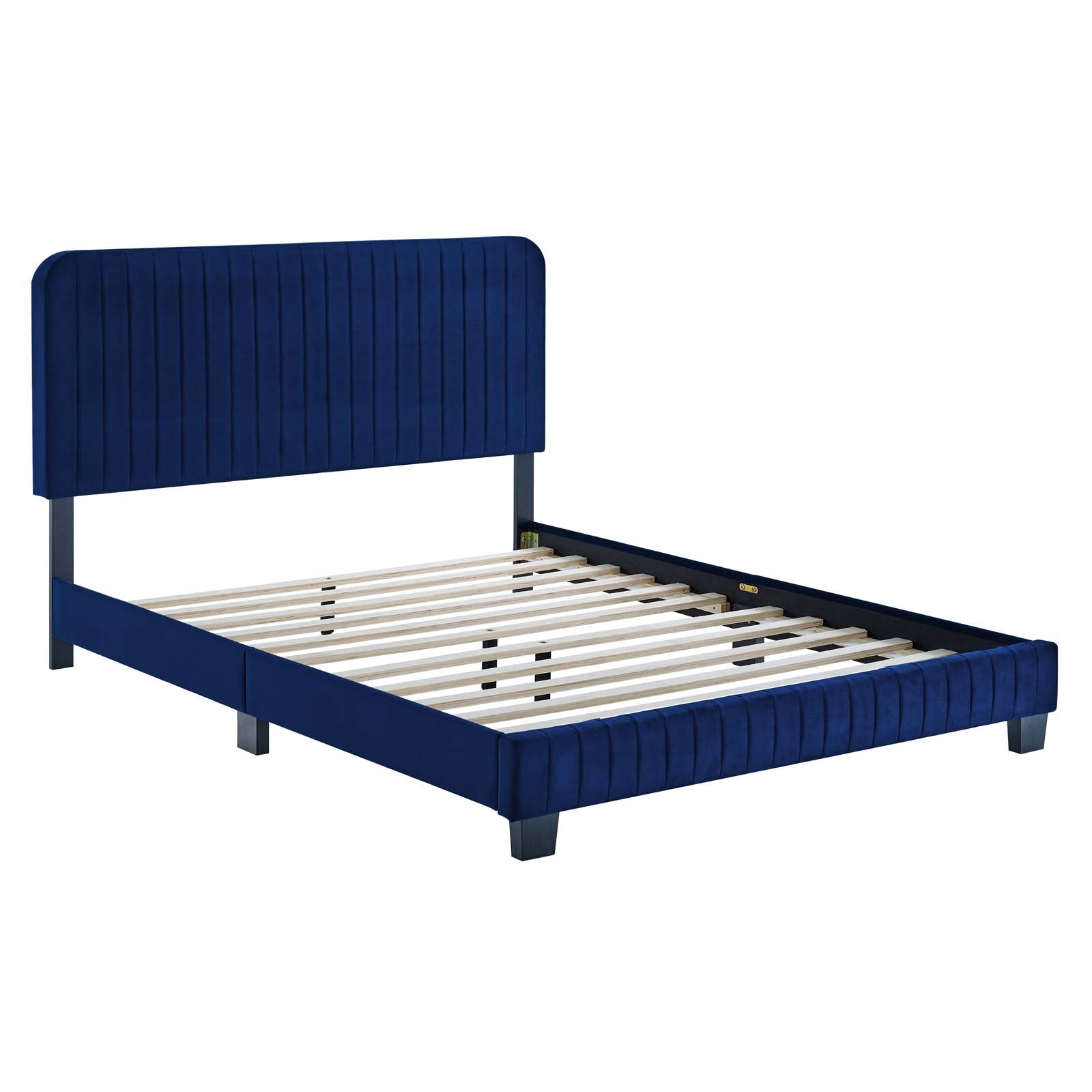 Celine Channel Tufted Performance Velvet King Platform Bed by Modway