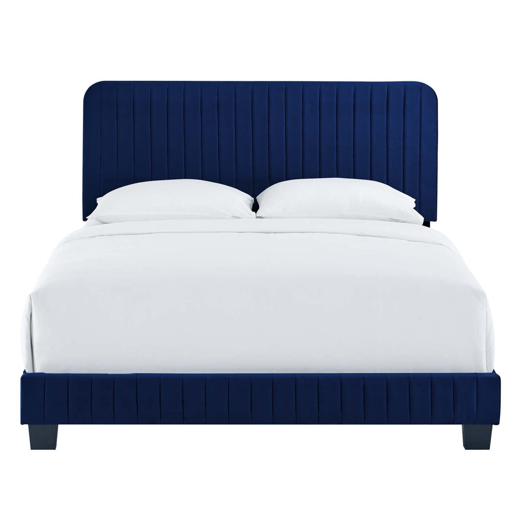 Celine Channel Tufted Performance Velvet King Platform Bed by Modway