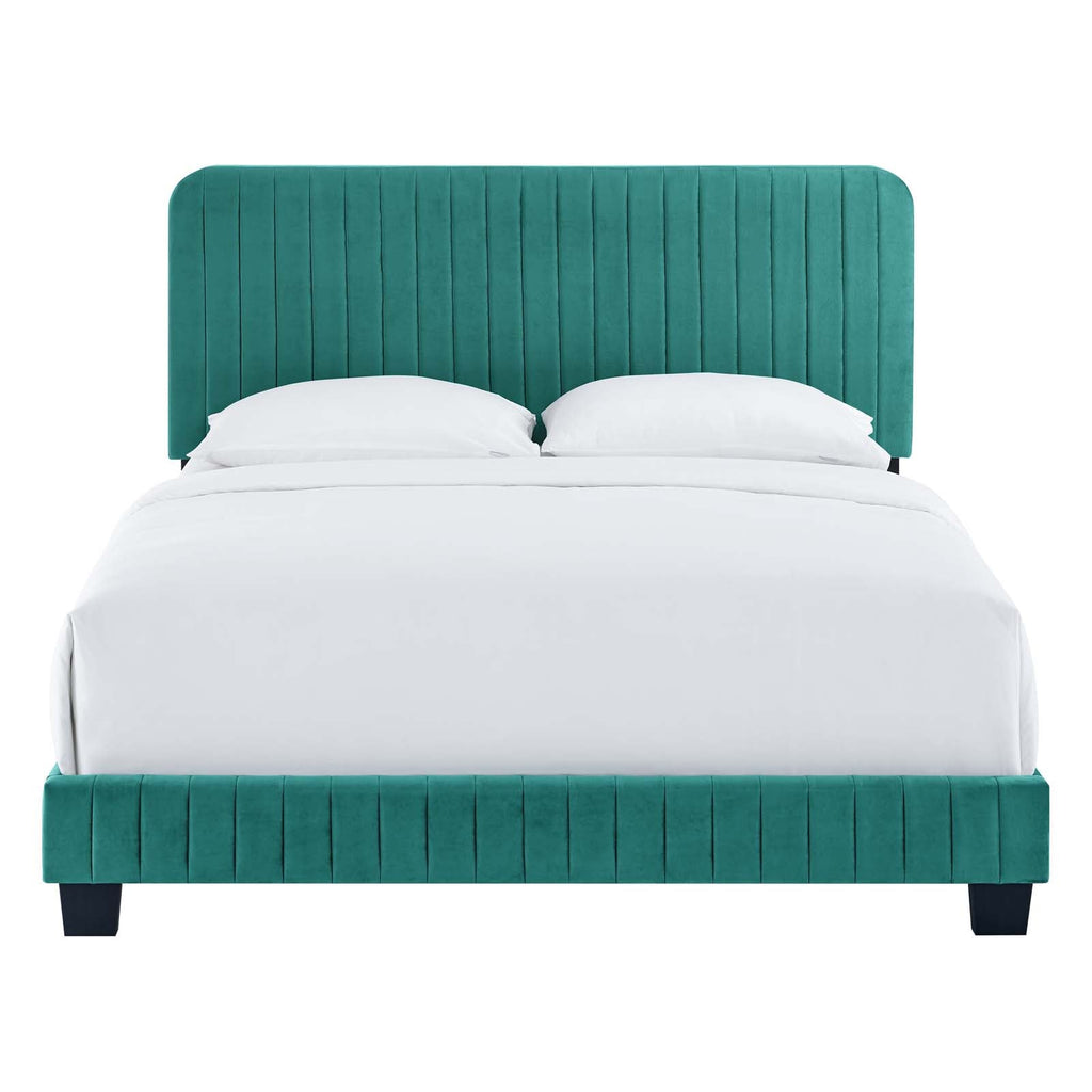 Celine Channel Tufted Performance Velvet King Platform Bed by Modway