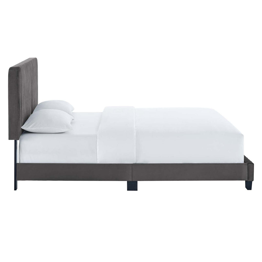 Celine Channel Tufted Performance Velvet Full Platform Bed by Modway