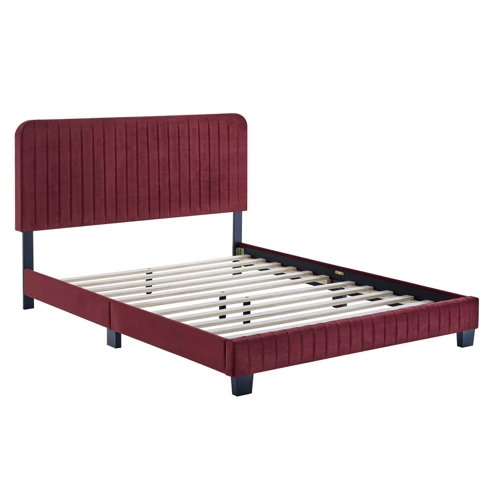 Celine Channel Tufted Performance Velvet Full Platform Bed by Modway