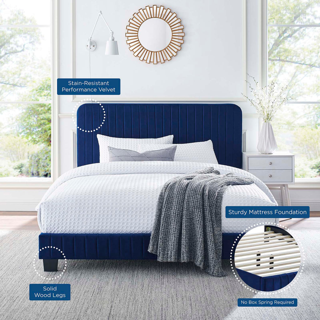 Celine Channel Tufted Performance Velvet Full Platform Bed by Modway