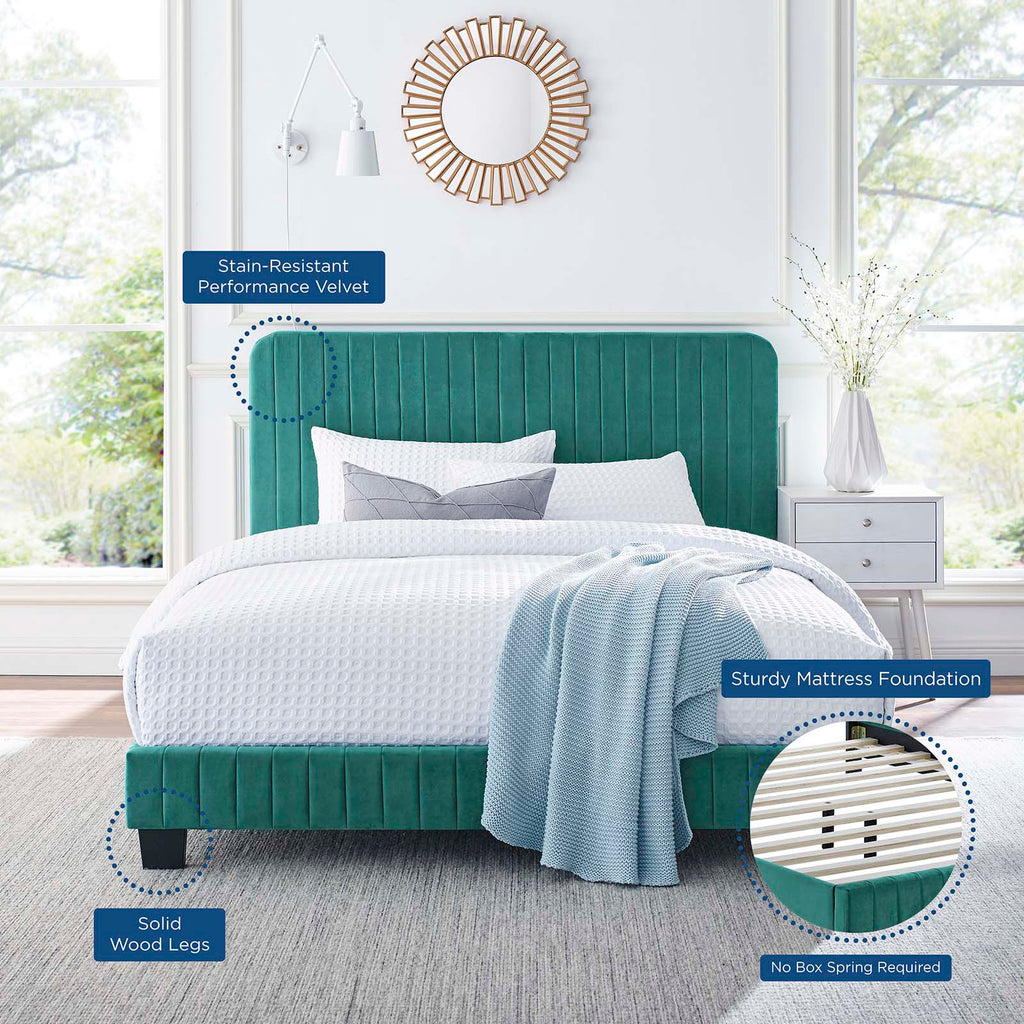 Celine Channel Tufted Performance Velvet Full Platform Bed by Modway
