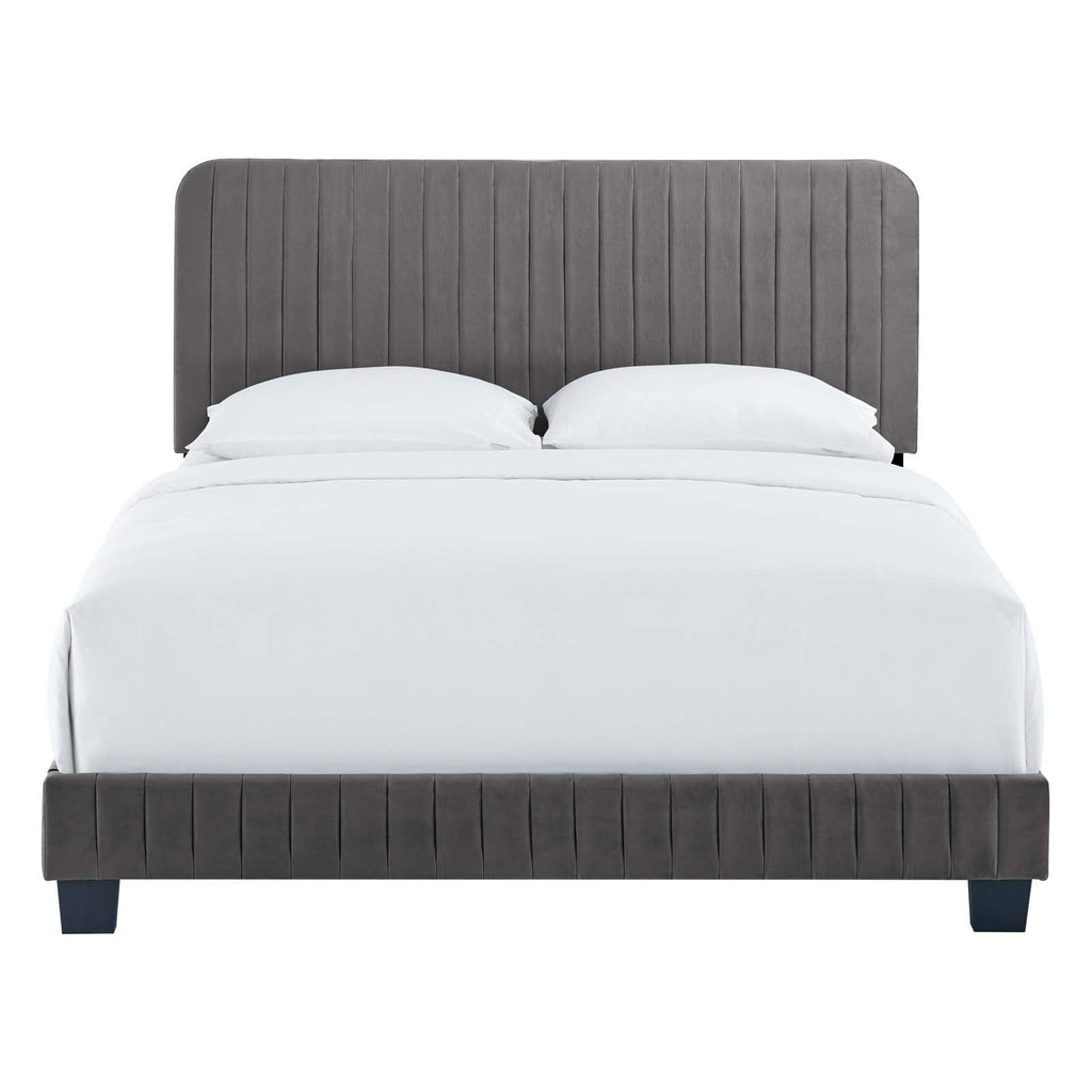 Celine Channel Tufted Performance Velvet Twin Platform Bed by Modway