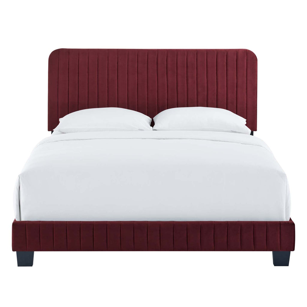 Celine Channel Tufted Performance Velvet Twin Platform Bed by Modway