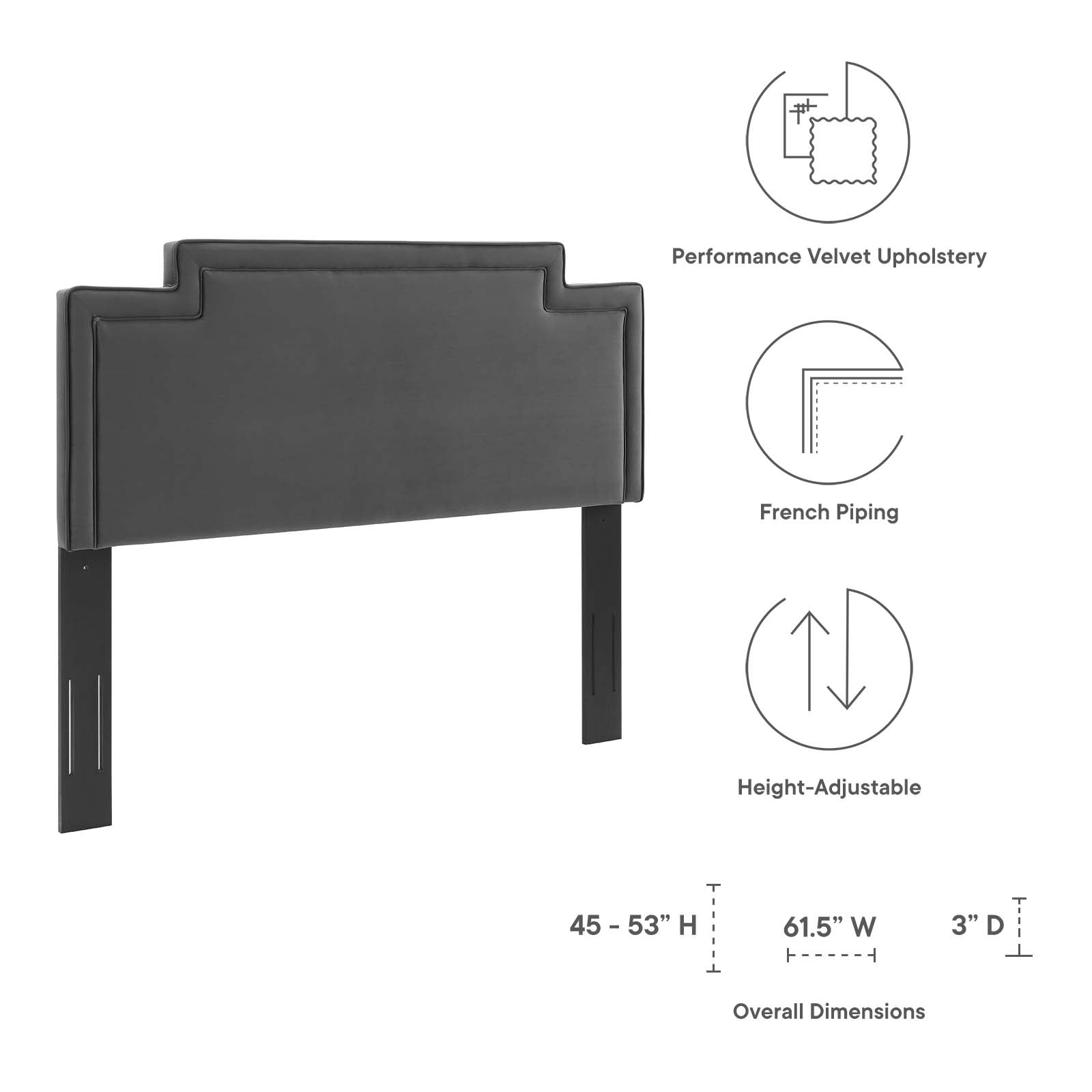 Transfix Performance Velvet Full/Queen Headboard by Modway