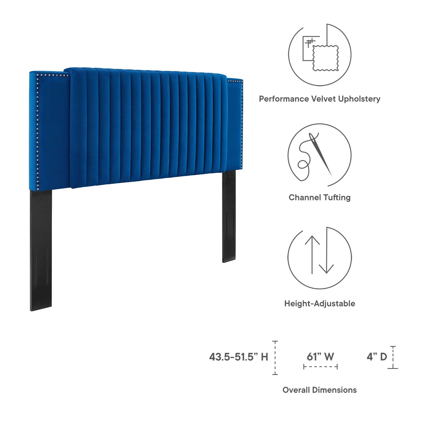 Felicity Channel Tufted Performance Velvet Twin Headboard by Modway