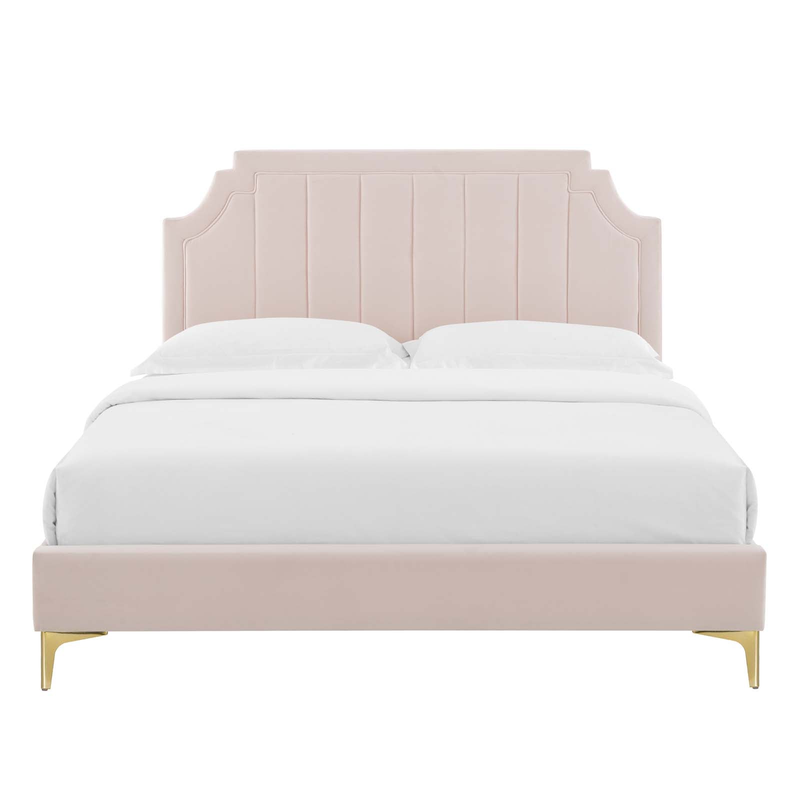 Sienna Performance Velvet Queen Platform Bed by Modway