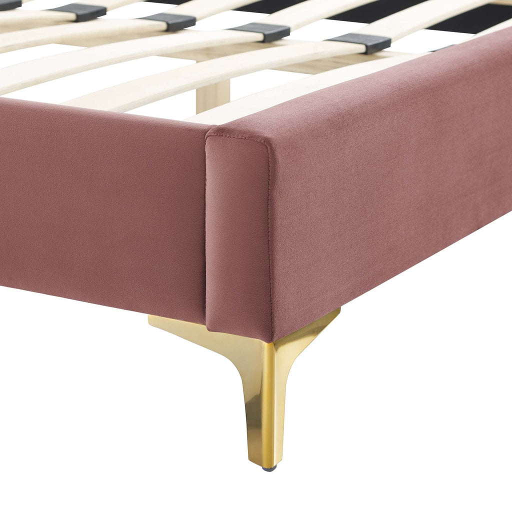 Current Performance Velvet Twin Platform Bed by Modway