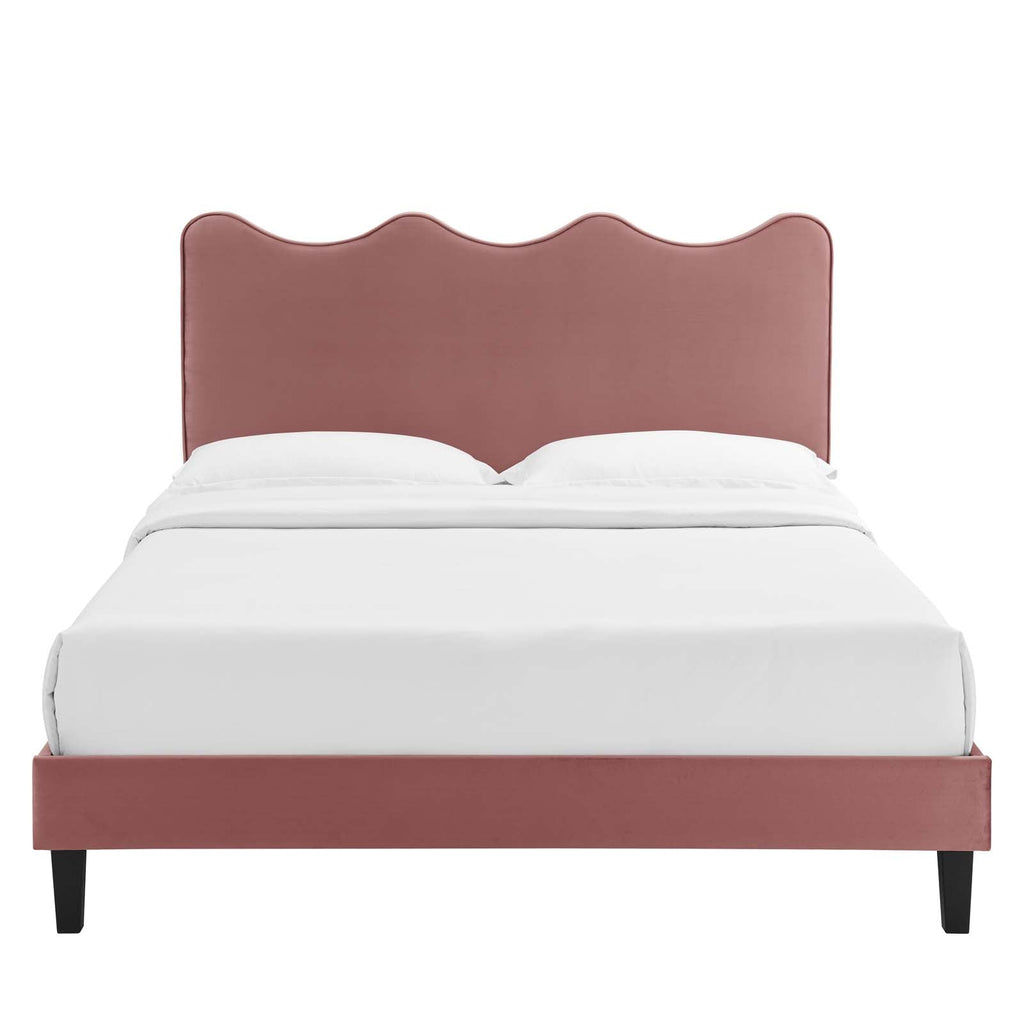 Current Performance Velvet Queen Platform Bed by Modway