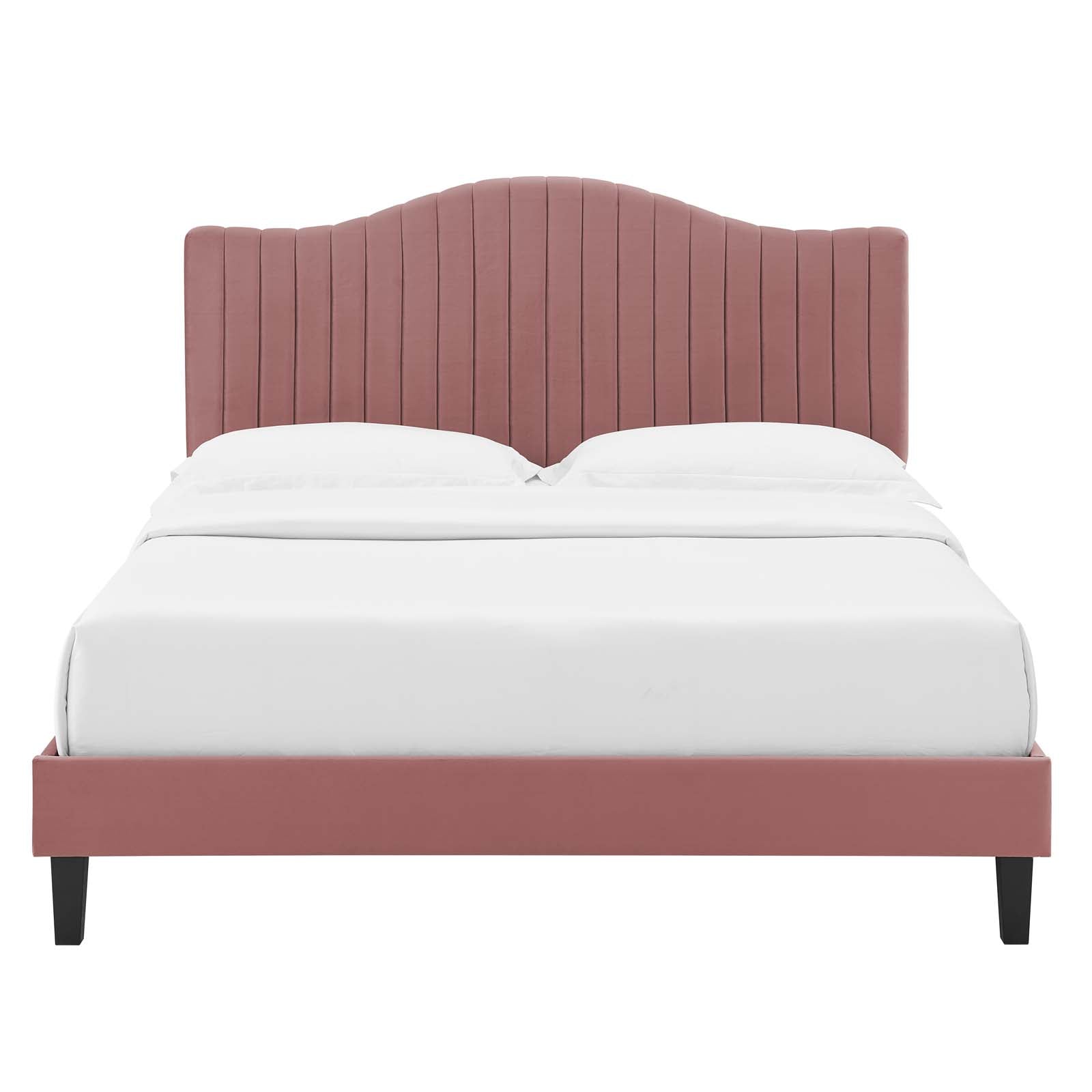 Juniper Channel Tufted Performance Velvet Queen Platform Bed by Modway