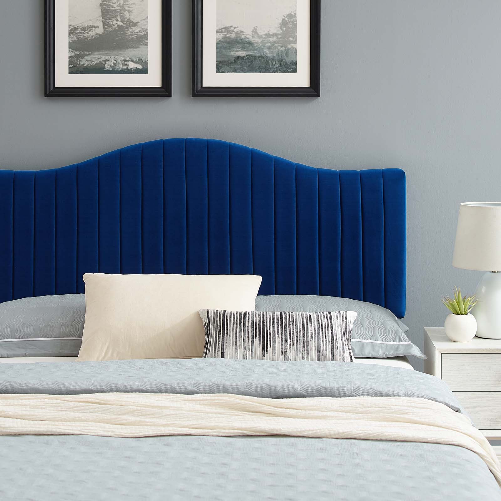 Juniper Channel Tufted Performance Velvet Queen Platform Bed by Modway