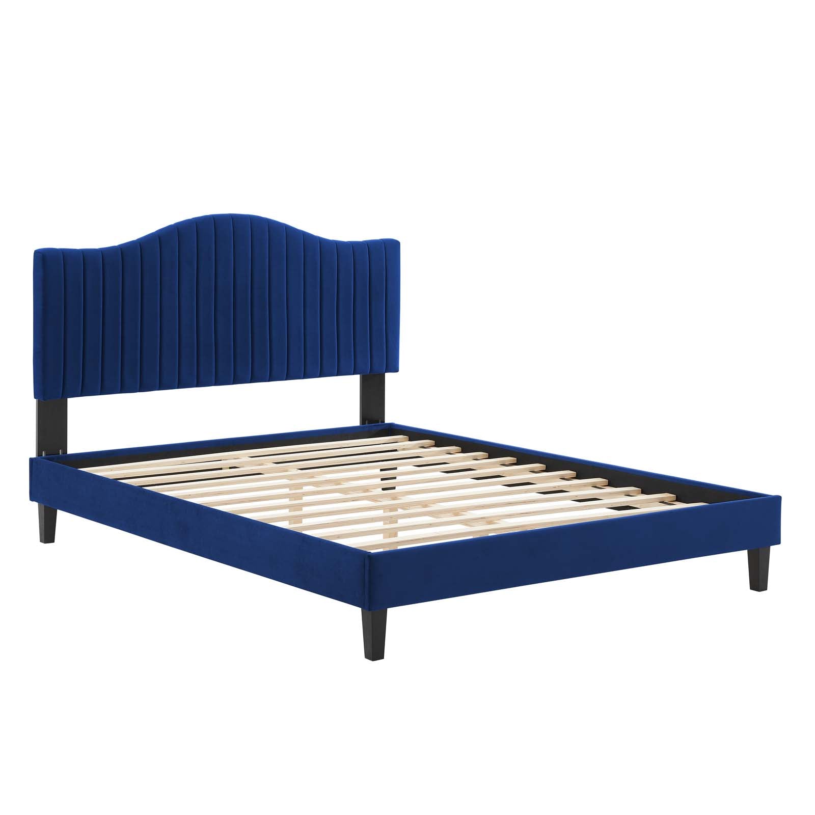 Juniper Channel Tufted Performance Velvet Queen Platform Bed by Modway