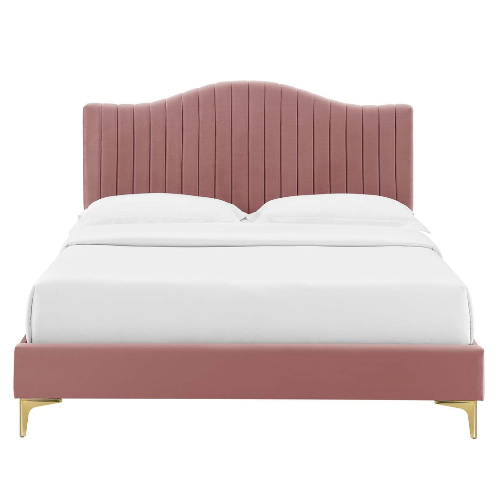 Juniper Channel Tufted Performance Velvet Twin Platform Bed by Modway