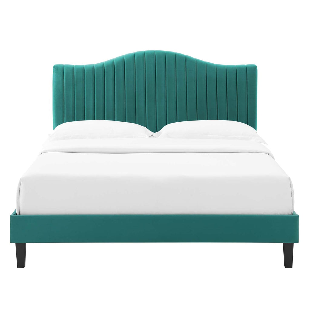 Juniper Channel Tufted Performance Velvet Twin Platform Bed by Modway