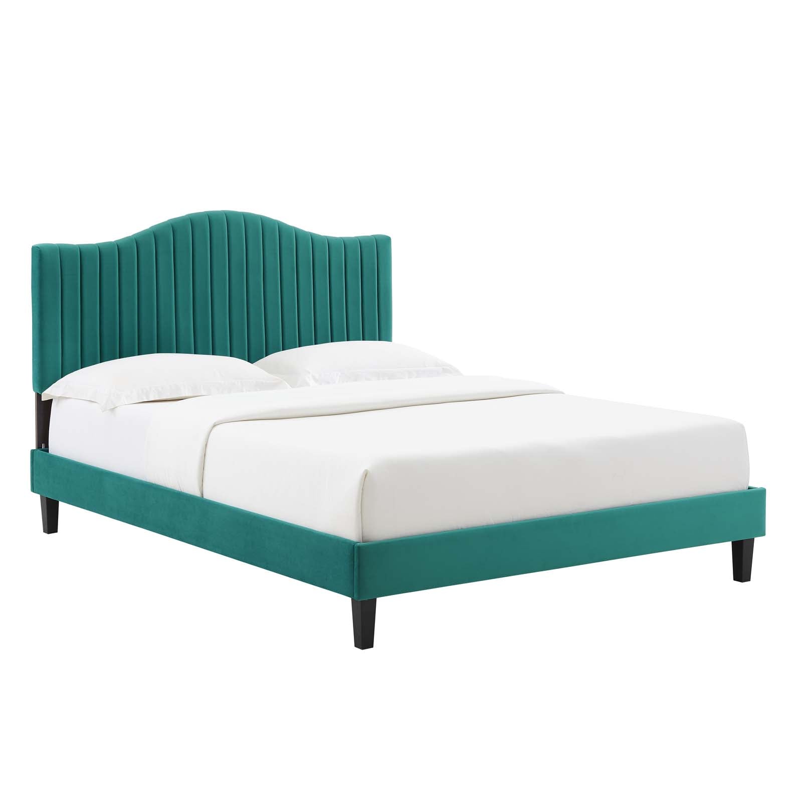Juniper Channel Tufted Performance Velvet King Platform Bed by Modway