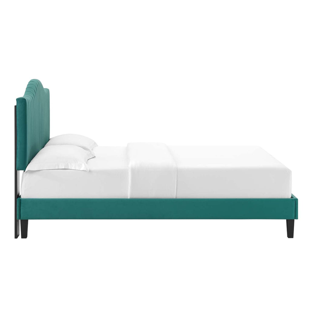 Juniper Channel Tufted Performance Velvet King Platform Bed by Modway