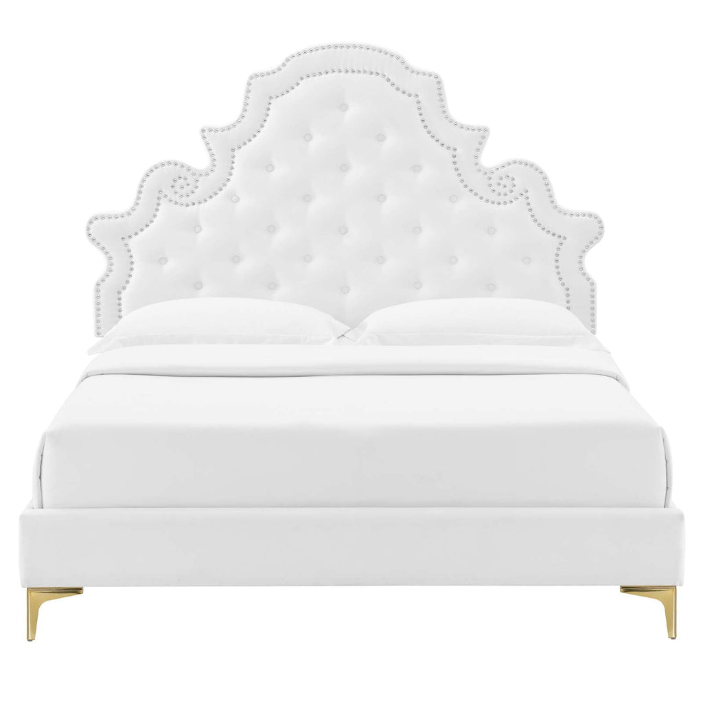 Gwyneth Tufted Performance Velvet Queen Platform Bed by Modway