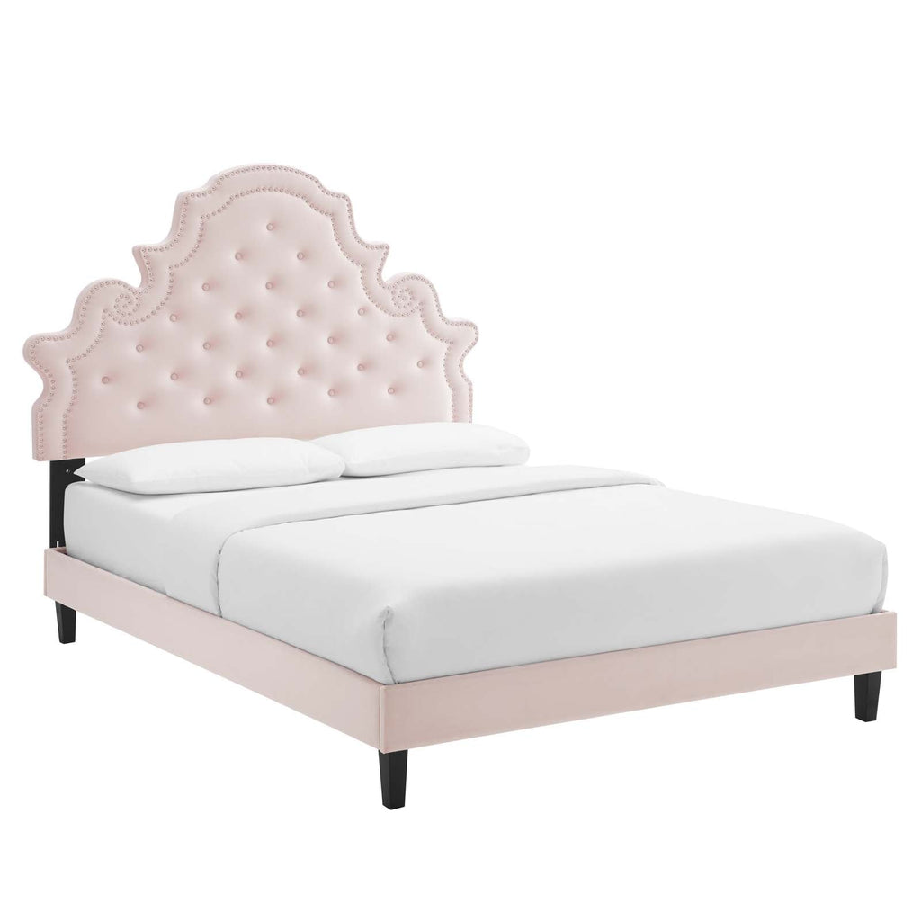Gwyneth Tufted Performance Velvet Queen Platform Bed by Modway